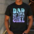 Dad Of The Birthday Girls Teens Kid Family Matching Birthday Men's Casual T-Shirt Dark Grey