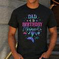 Dad Of The Birthday Mermaid Party Matching Family Daddy Men's Casual T-Shirt Dark Grey