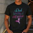 Dad Of The Birthday Mermaid Birthday Party Mermaid Dad Men's Casual T-Shirt Dark Grey Dad Of The Birthday Mermaid Birthday Party Mermaid Dad Men's Casual T-Shirt Dark Grey