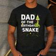 Dad Of The Birthday Snake Themed Birthday Party Men's Casual T-Shirt Dark Grey