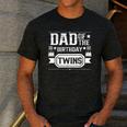 Dad Of The Birthday Twins Cute Twin Celebrate Father Daddy Men's Casual T-Shirt Dark Grey