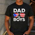 Dad Of Boys Fathers Day Retro Puerto Rico Flag Boricua Dad Men's Casual T-Shirt Dark Grey