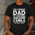 Dad Of CAMILA Father's Day Personalized Name Joke Men's Casual T-Shirt Dark Grey