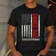 Dad Dance She Get It From Me Proud Dancer Dad USA Flag Men Men's Casual T-Shirt Dark Grey
