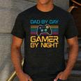 Dad By Day Gamer By Night Video Games Lover Gamer Dad Men's Casual T-Shirt Dark Grey