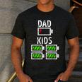 Dad Of Four Low Battery Father Of 4 Kids Dad Men's Casual T-Shirt Dark Grey