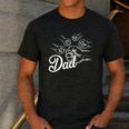 Dad Of Four Toddler Kids Fathers Day Fist Bump Family Men's Casual T-Shirt Dark Grey