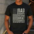 Dad Grandpa Veteran Great Grandpa Men's Casual T-Shirt Dark Grey