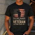 Im A Dad Grandpa And A Veteran Nothing Scares Me Veteran Men's Casual T-Shirt Dark Grey