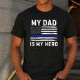 My Dad Is My Hero Police Officer Blue Line American Flag Men's Casual T-Shirt Dark Grey My Dad Is My Hero Police Officer Blue Line American Flag Men's Casual T-Shirt Dark Grey