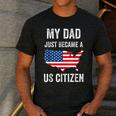 My Dad Just Became A US Citizen Proud New American Citizen Men's Casual T-Shirt Dark Grey