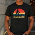 Dad Lawn Mowing Grassquatch Bigfoot Mower Garden Men's Casual T-Shirt Dark Grey