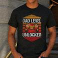 Dad Level Unlocked Gaming Gamer Father Video Games Men's Casual T-Shirt Dark Grey