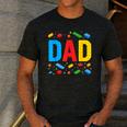 Dad Master Builder Building Bricks Blocks Family Fathers Day Men's Casual T-Shirt Dark Grey