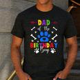 Dad And Mom Of The Birthday Boy Dog Paw Family Matching Men's Casual T-Shirt Dark Grey