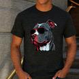 Dad Mom Cool Dog Sunglasses Pitbull Men's Casual T-Shirt Dark Grey