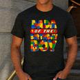 Dad And Mom Dada Birthday Boy Building Bricks Family Party Men's Casual T-Shirt Dark Grey