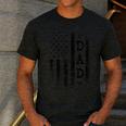 Dad Patriotic American USA Flag Father's Day Dad Men's Casual T-Shirt Dark Grey