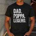 Dad Poppa Legend Vintage Distressed Bold Poppa Graphic Men's Casual T-Shirt Dark Grey