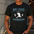 MY DAD IS A ROCKSTAR DADDY Father Sday Men's Casual T-Shirt Dark Grey