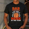 Dad Of Rookie 1st Basketball Bday Theme Matching Men's Casual T-Shirt Dark Grey Dad Of Rookie 1st Basketball Bday Theme Matching Men's Casual T-Shirt Dark Grey