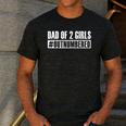 Dad Shirt Dad Of 2 Girls Outnumbered For Men Awesome Men's Casual T-Shirt Dark Grey