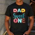 Dad Of The Sweet One 1st Birthday Girl Donut Party Men's Casual T-Shirt Dark Grey