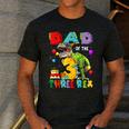 Dad Of The Three Rex 3Rd Birthday Boy Dinosaur T-Rex Men's Casual T-Shirt Dark Grey Dad Of The Three Rex 3Rd Birthday Boy Dinosaur T-Rex Men's Casual T-Shirt Dark Grey