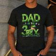Dad Of The Three Rex Birthday Boy Dinosaur Family Matching Men's Casual T-Shirt Dark Grey