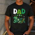 Dad Of The Three Rex Birthday Dinosaur Family Matching Men's Casual T-Shirt Dark Grey