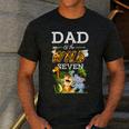 Dad Of The Wild Seven Animal Safari 7th Birthday Party Men's Casual T-Shirt Dark Grey