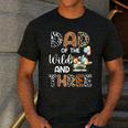 Dad Of The Wild And Three 3 Birthday Zoo Theme Safari Jungle Men's Casual T-Shirt Dark Grey