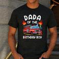 Dada Of The Birthday Boy Fire Truck Firefighter 1St Party Men's Casual T-Shirt Dark Grey