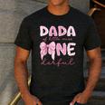 Dada Of Little Miss Onederful First Birthday Girl Bow Men's Casual T-Shirt Dark Grey