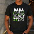 Dada Of The Lucky One First Birthday St Patrick's Day Men's Casual T-Shirt Dark Grey