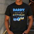 Daddy Of The Bday Boy Blue Dog Theme Party Family Matching Men's Casual T-Shirt Dark Grey