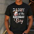 Daddy Of The Birthday Boy Cow Farm 1St Birthday Boy Men's Casual T-Shirt Dark Grey