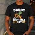 Daddy Of The Birthday Boy Dinosaur Construction Worker Truck Men's Casual T-Shirt Dark Grey