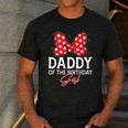 Daddy Of The Birthday Girl Cute Pink Bow Family Matching Men's Casual T-Shirt Dark Grey