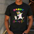 Daddy Of The Birthday Girl Dabbing Unicorn Princess And Dad Men's Casual T-Shirt Dark Grey