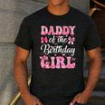 Daddy Of The Birthday Girl Family Pink Coquette Bow Men's Casual T-Shirt Dark Grey