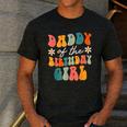 Daddy Of The Birthday Girl Groovy Themed Father Dad Men's Casual T-Shirt Dark Grey