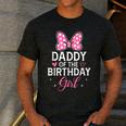 Daddy Of The Birthday Girl Pink Bow Birthday Family Matching Men's Casual T-Shirt Dark Grey