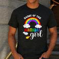 Daddy Of The Birthday Girl Rainbow B-Day Matching Family Men's Casual T-Shirt Dark Grey