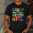 Daddy Of The Birthday Girl Retro 80's Party Men's Casual T-Shirt Dark Grey