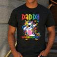 Daddy Of The Birthday Princess Girl Dabbing Unicorn Dad Men's Casual T-Shirt Dark Grey