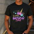 Daddy Of The Birthday Princess Girl Dad Unicorn Bday Party Men's Casual T-Shirt Dark Grey