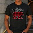 Daddy Dad Bear Pajama Red Buffalo Xmas Family Christmas Men's Casual T-Shirt Dark Grey