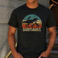 Daddy Dinosaur Daddysaurus 3 Three Kids Xmas Men's Casual T-Shirt Dark Grey