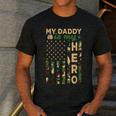 My Daddy Is My Hero Military Dad US Flag Father’s Day Men's Casual T-Shirt Dark Grey